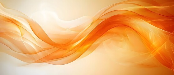 Poster - An abstract wave of warm orange hues flows gracefully across the canvas, creating a sense of movement and lightness, evoking warmth and energy.