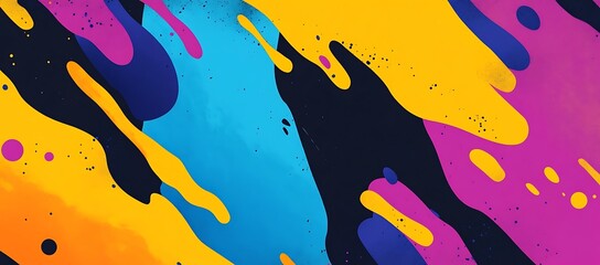Poster - Abstract Colorful Fluid Art with Vibrant Hues and Dynamic Shapes