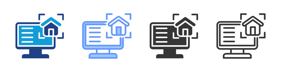 Poster - Virtual Model icon set multiple style collection