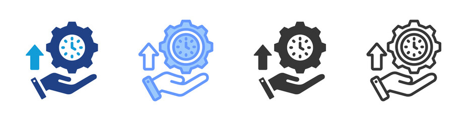Poster - Operational Efficiency icon set multiple style collection