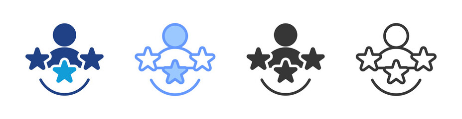 Poster - Customer Experience icon set multiple style collection