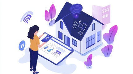 Poster - Smart Home Technology Concept with User Interface and Devices
