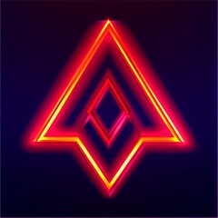 Fototapete - Abstract Neon Geometric Design: Interlocking Triangles and Square