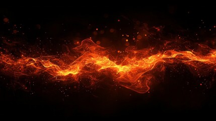 Aufkleber - The dynamic play of vibrant orange and red hues illuminates the dark backdrop, capturing the mesmerizing movement of flames in a thrilling display of energy and beauty