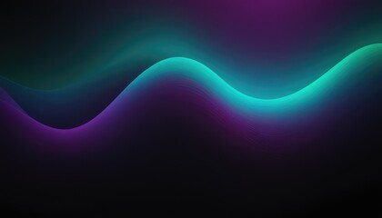 Poster - A black background with a blue and purple wave design.
4