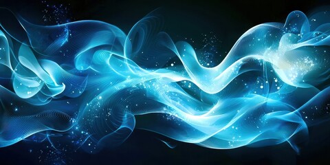 Wall Mural - blue wave with white dots