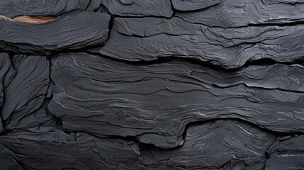 Wall Mural - Black stone wall texture background