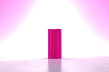 Poster - Abstract Pink Columnar Structure in a Minimalist Setting
