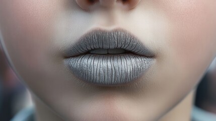 Wall Mural - A close-up of lips about to touch, intense anticipation and romance filling the scene