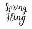 © Zhi_zhi_art - Spring Fling handwritten words isolated on white background. Hand drawn Calligraphy lettering style. Springtime seasonal inspiration for banner poster posts card