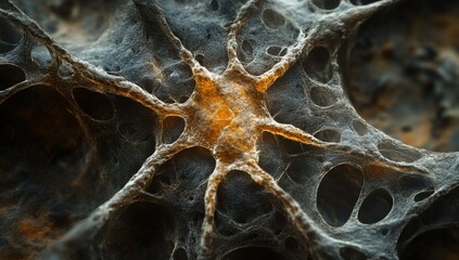 Poster - Detailed close-up of a microscopic structure displaying intricate organic patterns and unique textures, ideal for scientific and educational illustrations