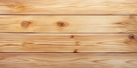 Leinwandbilder - Natural light wooden texture background with horizontal planks in warm honey tones featuring rustic knots and smooth grain arrangement.
