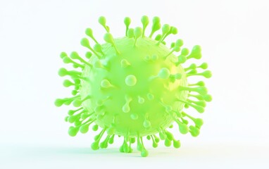 Sticker - Glowing neon green liquid explosion with tiny floating droplets, isolated on white