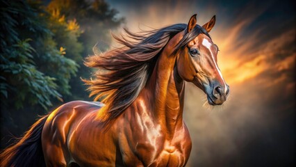  Elegant Brown Horse Portrait Photography, Stunning Equine Image, Horse Photography, Brown Horse Pictures