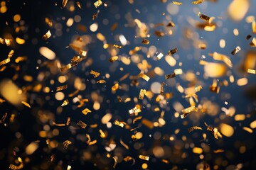 Aufkleber - Golden confetti falls gracefully during a celebration, creating a festive atmosphere and enhancing the joyous mood