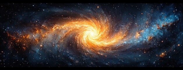 Wall Mural - vibrant spiral galaxy with stars and cosmic dust in surrealism
