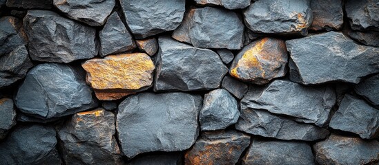 Aufkleber - Granite stone wall background with varied textures and colors suitable for design and architectural projects.