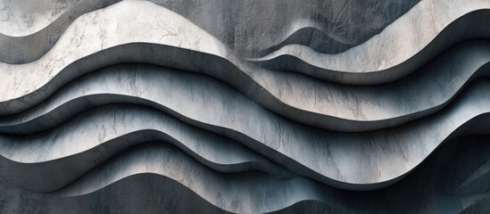 Aufkleber - Textured grey slate background with abstract waves and curves creating a natural and modern visual aesthetic for design purposes.