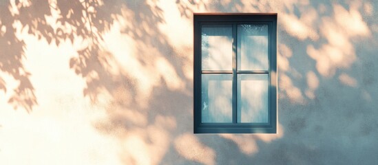 Aufkleber - Abstract Minimalist Window Silhouette with Soft Shadows and Light Play on a Wall