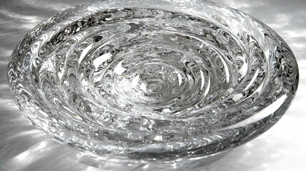 Wall Mural - stunning crystal glass sculpture: swirling spiral bowl, modern home decor, elegant and luxurious des