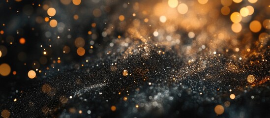 Aufkleber - elegant golden bokeh lights shimmering against a dark backdrop creating a luxurious abstract backgro