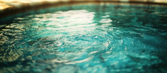 Aufkleber - Abstract blurred image of a dirty pool surface with rippling water in various shades of blue and green tones.