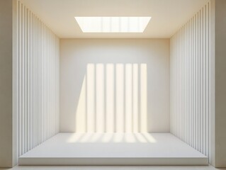 Fototapete - minimalist modern interior white room empty space soft lighting clean design
