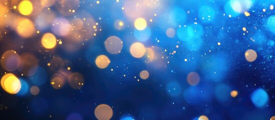 Aufkleber - Abstract Blurred Background of Blue and Yellow Bokeh Lights for Digital Commerce Representing Speed and Modernity with Space for Text