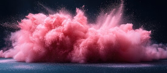Aufkleber - Dynamic pink powder explosion on black backdrop, showcasing stunning abstract art with a sense of motion and vibrant color contrast.
