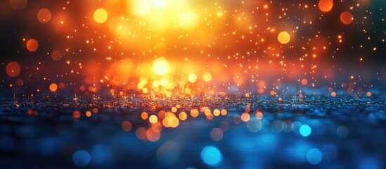 Aufkleber - abstract shimmering bokeh lights reflecting on water surface creating a vibrant atmospheric backgrou
