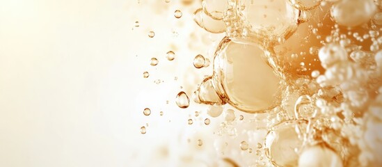 Aufkleber - Golden liquid droplets abstract composition with soft focus background providing ample blank space for text and design elements.