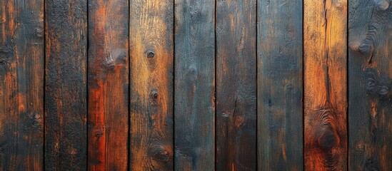 Aufkleber - Rustic wooden planks with rich textures and warm hues ideal for backgrounds, designs, and natural-themed projects.