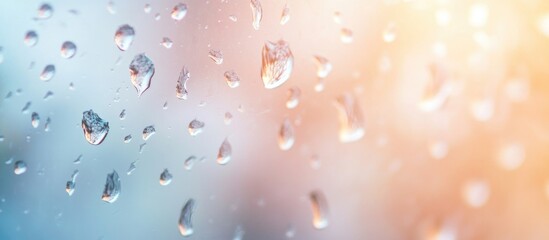 Aufkleber - morning dewdrops on abstract nature background with soft color blur and copy space for natural conce