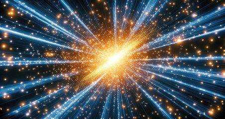 Leinwandbilder - Bright star navigating the folds of spacetime.