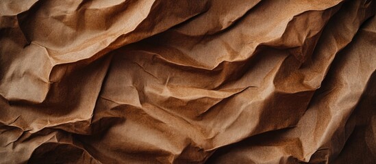 Aufkleber - Abstract crumpled brown paper texture with intricate folds and shadows for creative design backgrounds and artistic projects
