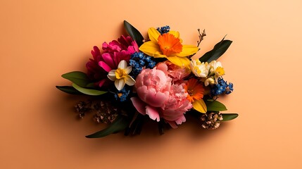 Wall Mural - Vibrant Spring Bouquet: A Celebration of Colorful Blooms