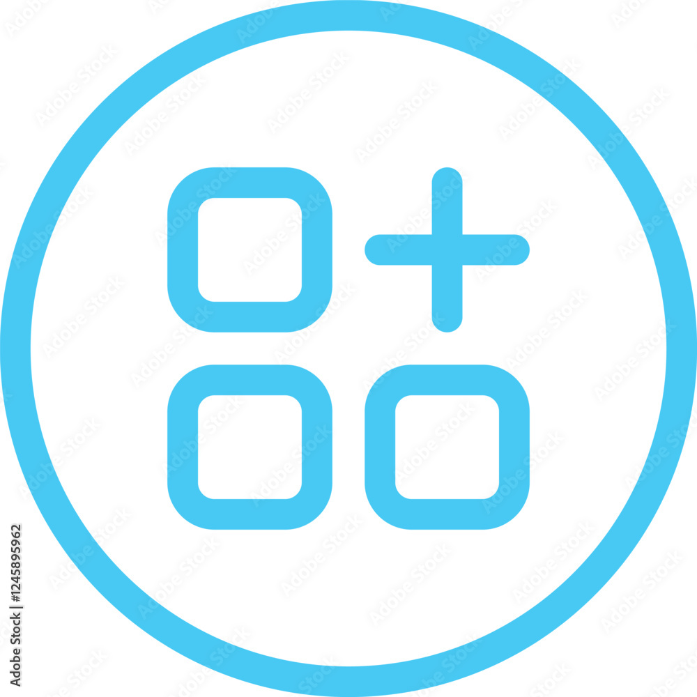 layout grid add icon. grid menu icon sign. Thin, line, outline icons ...