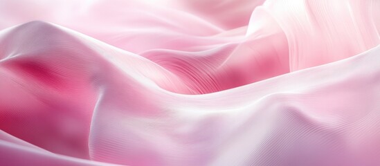 Sticker - Soft abstract pink and white silk fabric waves creating a luminous diagonal pattern ideal for backgrounds and elegant design projects.