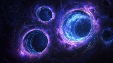 Poster - Abstract digital artwork with fluid blue and purple light swirls, ideal for creative and tech-inspired visuals.