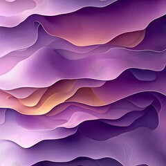 Poster - A vibrant abstract design showcasing layers of soft, flowing waves in hues of purple, pink, and orange, creating a sense of depth and tranquility.