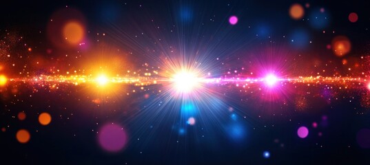 Poster - Colorful Lens Flares and Starburst Effects in Digital Painting Style