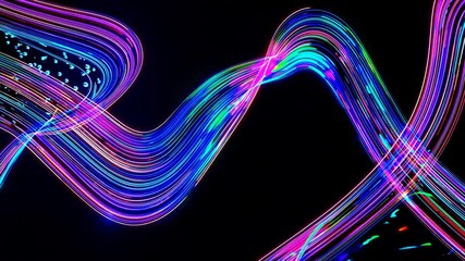 Poster - Dynamic flowing light trails in vibrant tones, creating a sense of speed and energy.