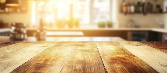 Aufkleber - Warm and Inviting Kitchen Setting with Natural Light and Space for Custom Text or Branding