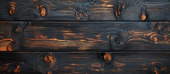 Poster - Dark charred wood texture with intricate grain patterns and highlights, perfect for backgrounds and design elements.