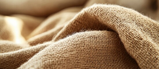 Aufkleber - Light brown burlap texture close-up woven hessian fabric background rustic natural textile pattern for design and decoration purposes