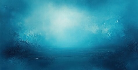 Aufkleber - Impressionist Abstract Painting in Soft Blue Aqua Tones with Gentle Light and Tranquil Atmosphere