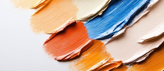 Poster - Colorful brush strokes and texture sample on a white background for artistic design and creative projects