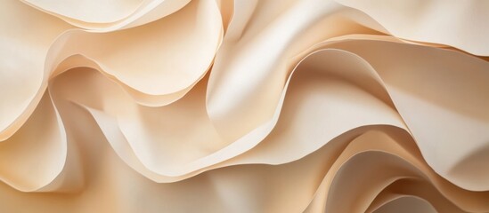 Poster - Soft flowing cream fabric texture background for elegant design projects and artistic presentations.