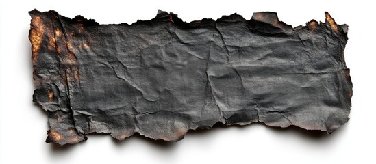 Poster - Aged and burnt paper edges on a white background showcasing texture and depth for artistic or design purposes.