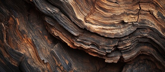 Poster - Natural Brown Wood Grain Texture with Layered Patterns and Rich Tones for Background or Design Elements